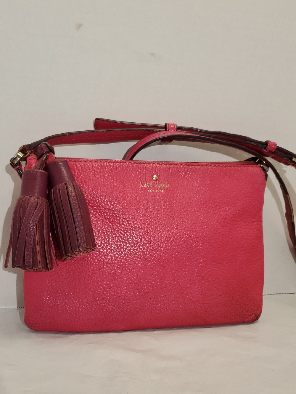 kate spade REHAB Pebbled Leather Crossbody with Tassels